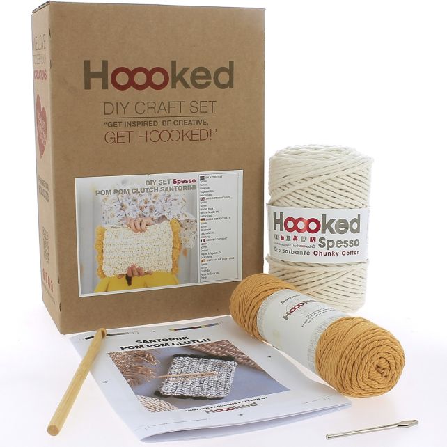 DIY Hækle Kit Pompom Clutch Santorini Oro