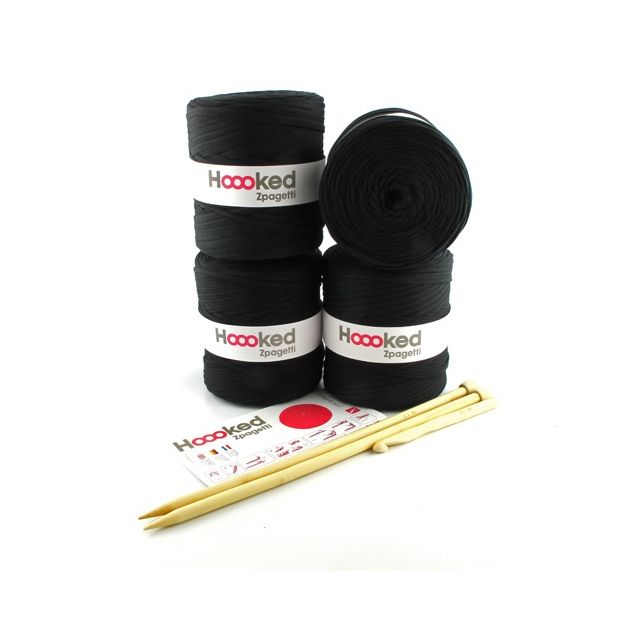 DIY Häkel- und Strickset Zpagetti Pouf Galaxy Schwarz