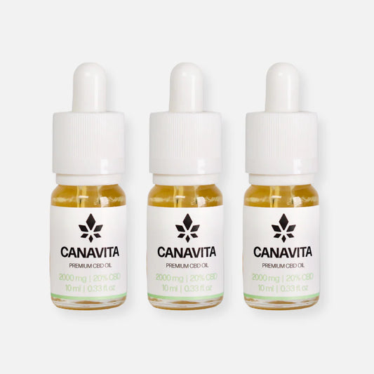Dansk Fuldspektret Premium CBD-Olie 20% naturlig smag, 3 stk.