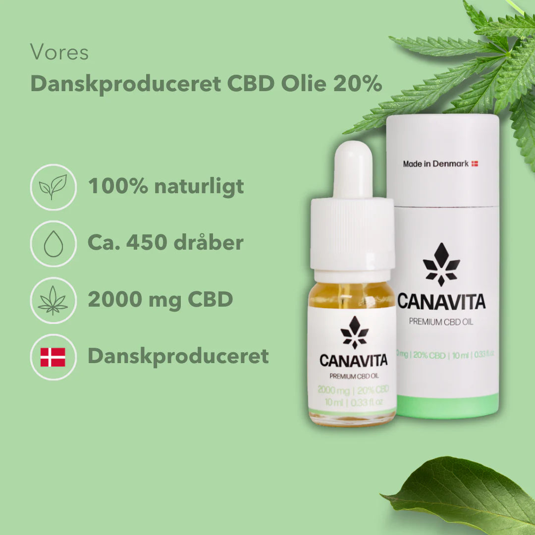 Dansk Fuldspektret Premium CBD-Olie 20% med naturlig kamille, 3 stk.