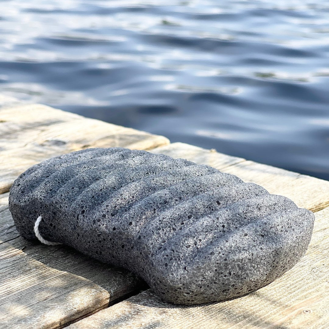 Organic Konjac Svamp Body - Bamboo Charcoal - Uren hud