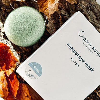 Organic Konjac Natural Eye Mask - 10 X 2 stk