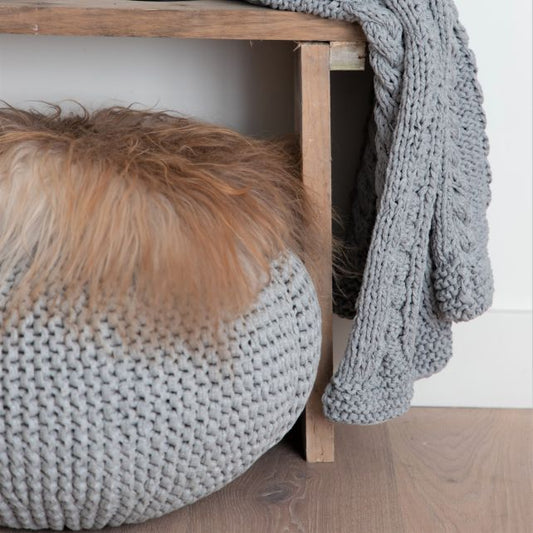 DIY Hækle & Strikke Kit Zpagetti Pouf Sporty Grey