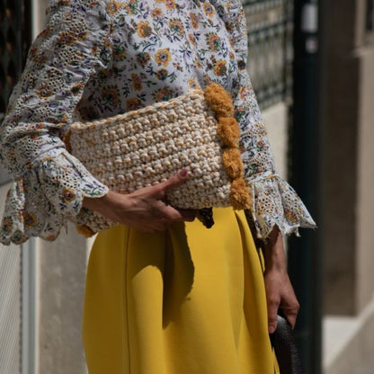 DIY Häkelset Pompom Clutch Santorini Oro