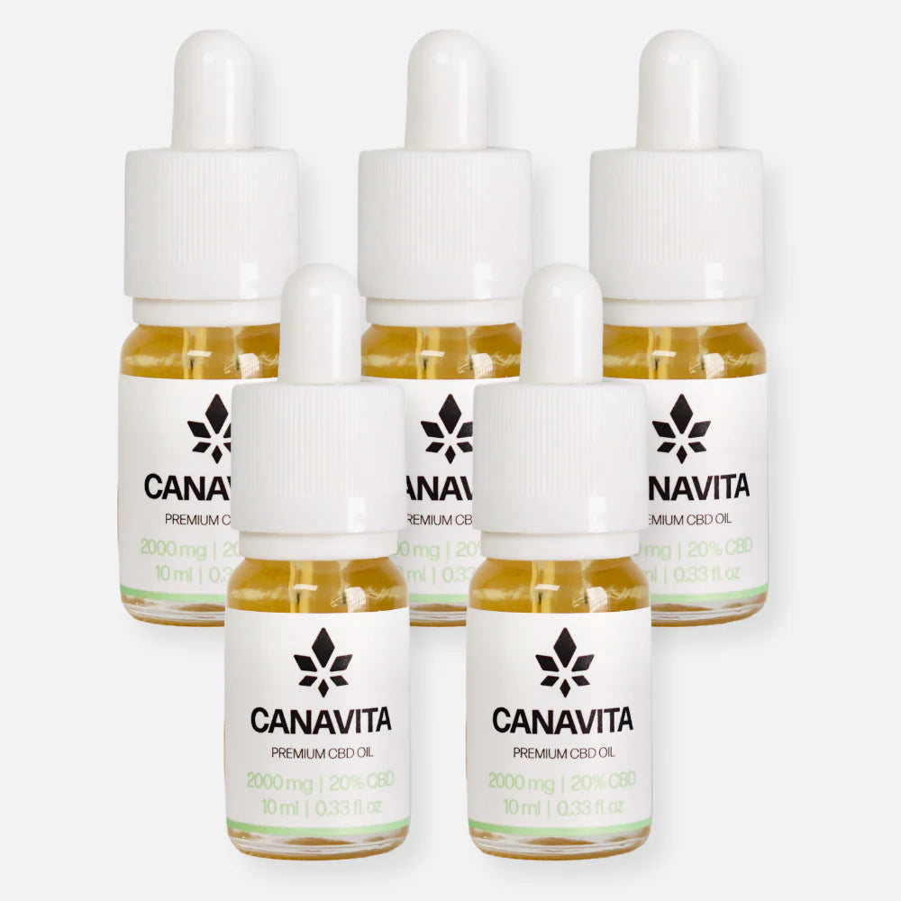 Dansk Fuldspektret Premium CBD-Olie 20% naturlig smag, 5 stk.