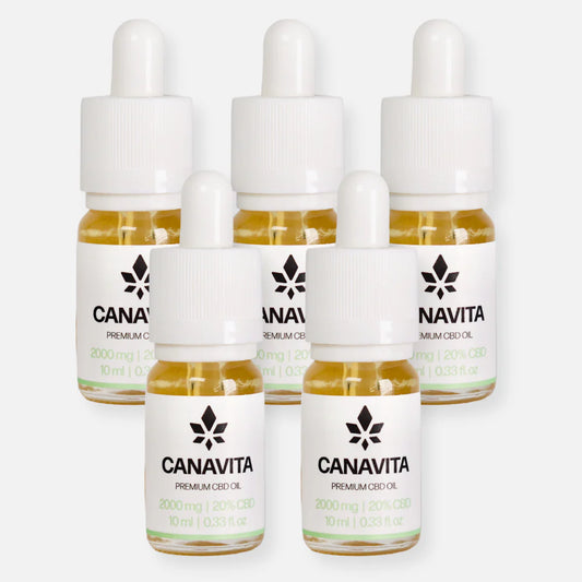 Dansk Fuldspektret Premium CBD-Olie 20% naturlig smag, 5 stk.