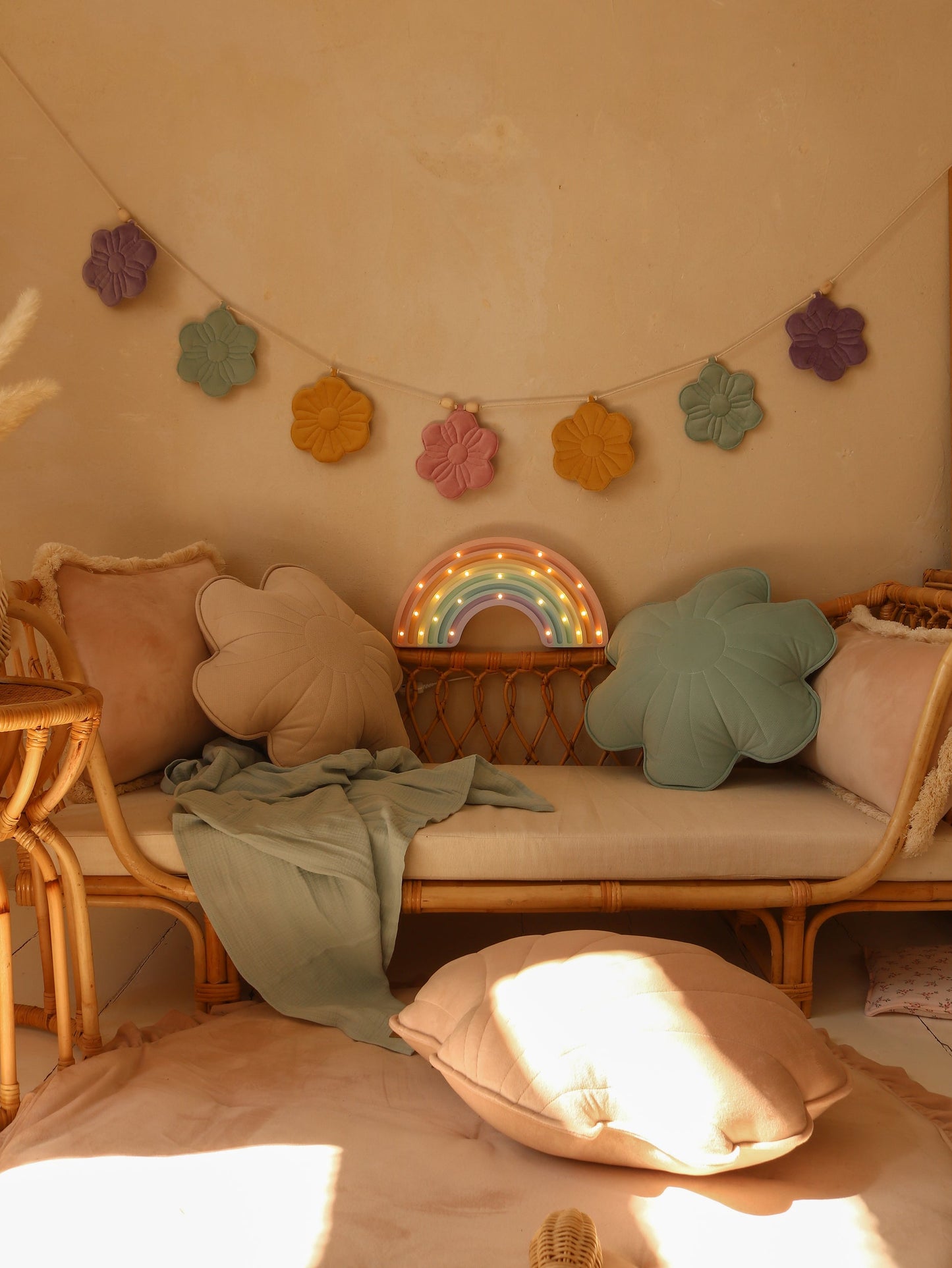 Fløjlsblomst Guirlande Regnbue Buket