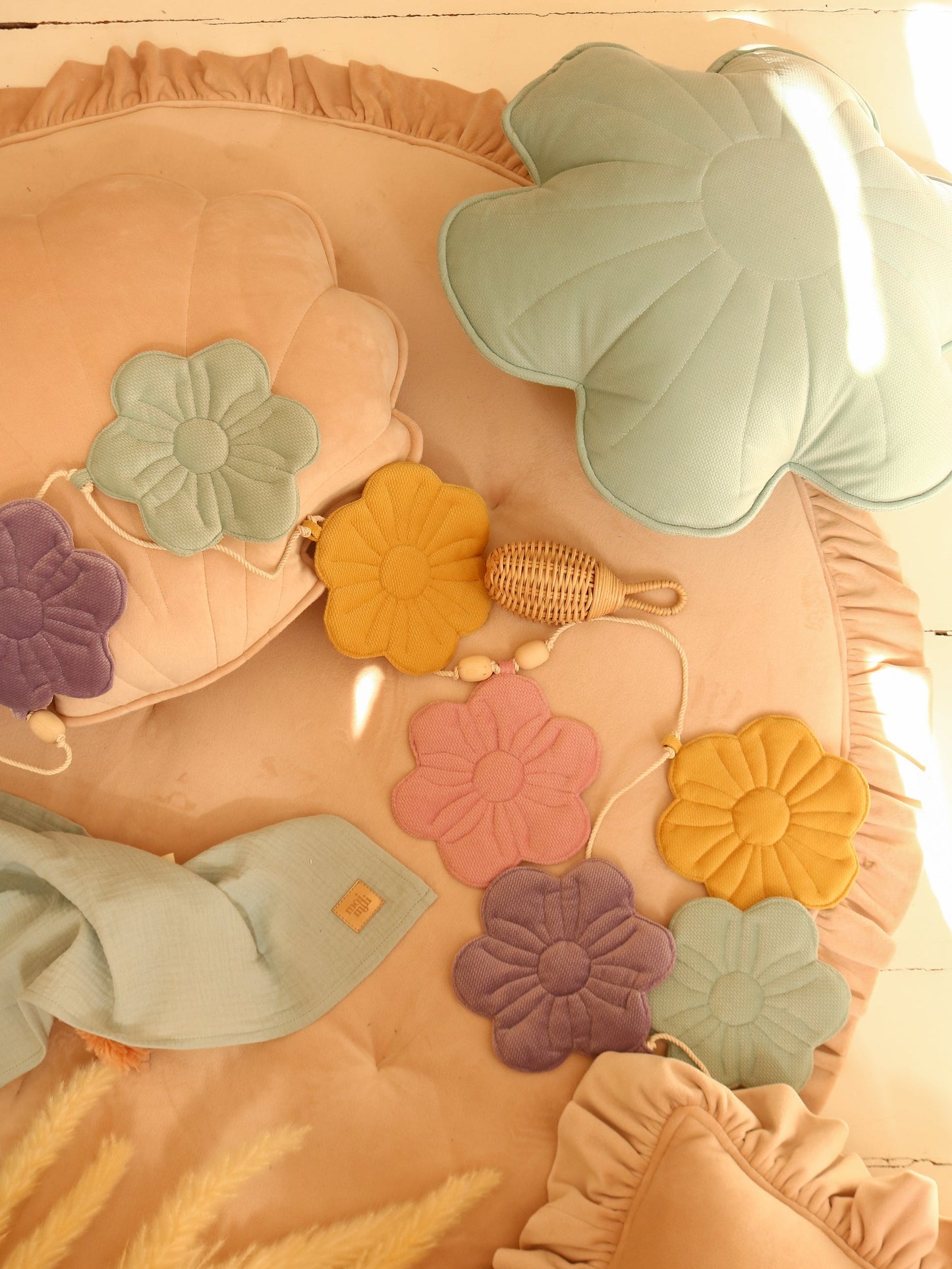 Blød Fløjlsmåtte med Frynser i Latte