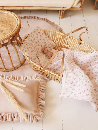 Blød Fløjlsmåtte med Frynser i Latte