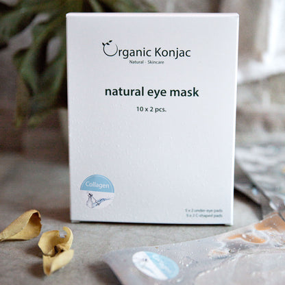 Organic Konjac Natural Eye Mask - 10 X 2 stk