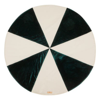 Grøn Slik Julerund Patchwork Måtte