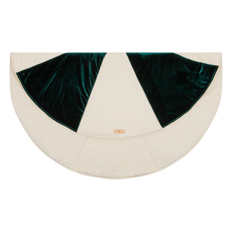 Grøn Slik Julerund Patchwork Måtte