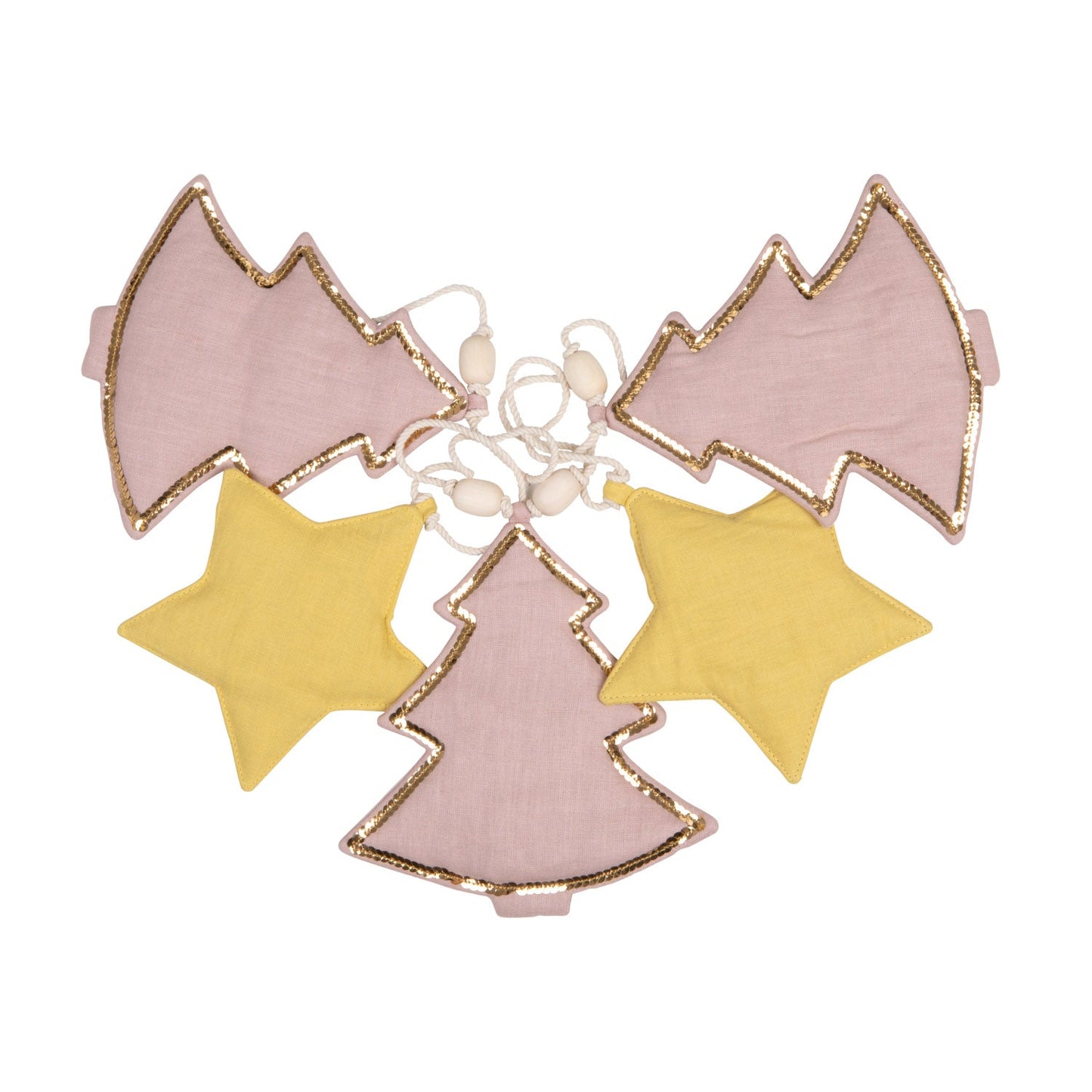 Pink Juletræ Linned Guirlande