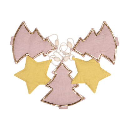 Pink Juletræ Linned Guirlande