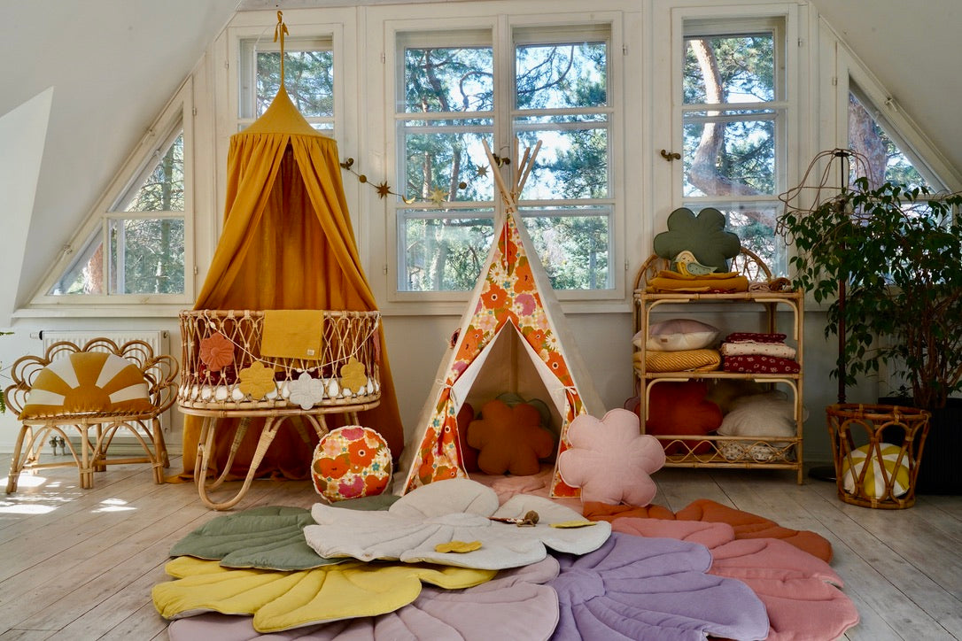 Linned Blomst Måtte Pudder Rose