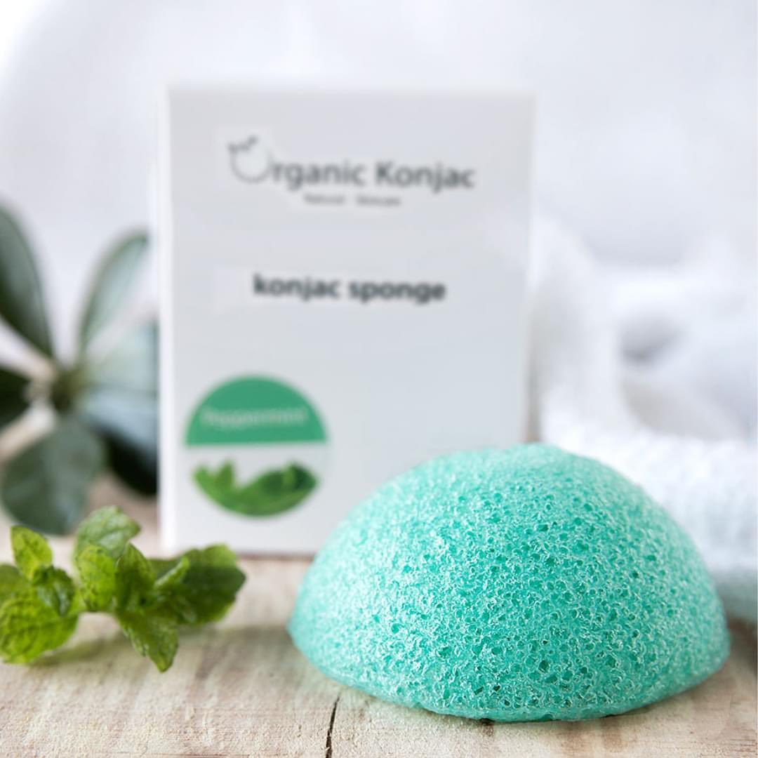 Organic Konjac Svamp Peppermint - Fedtet hud