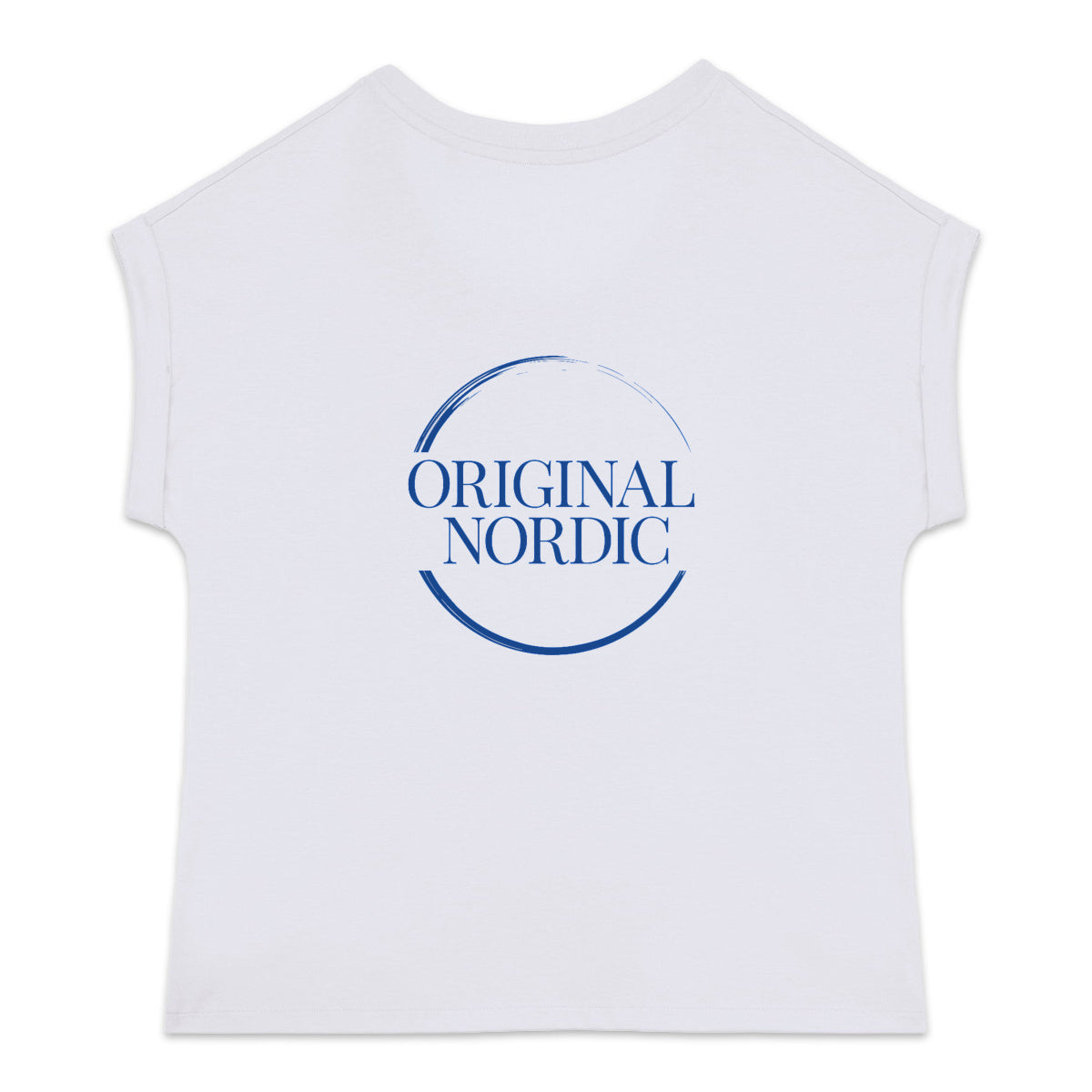 Women's organic t-shirt with cuffed sleeves, logo - back_0