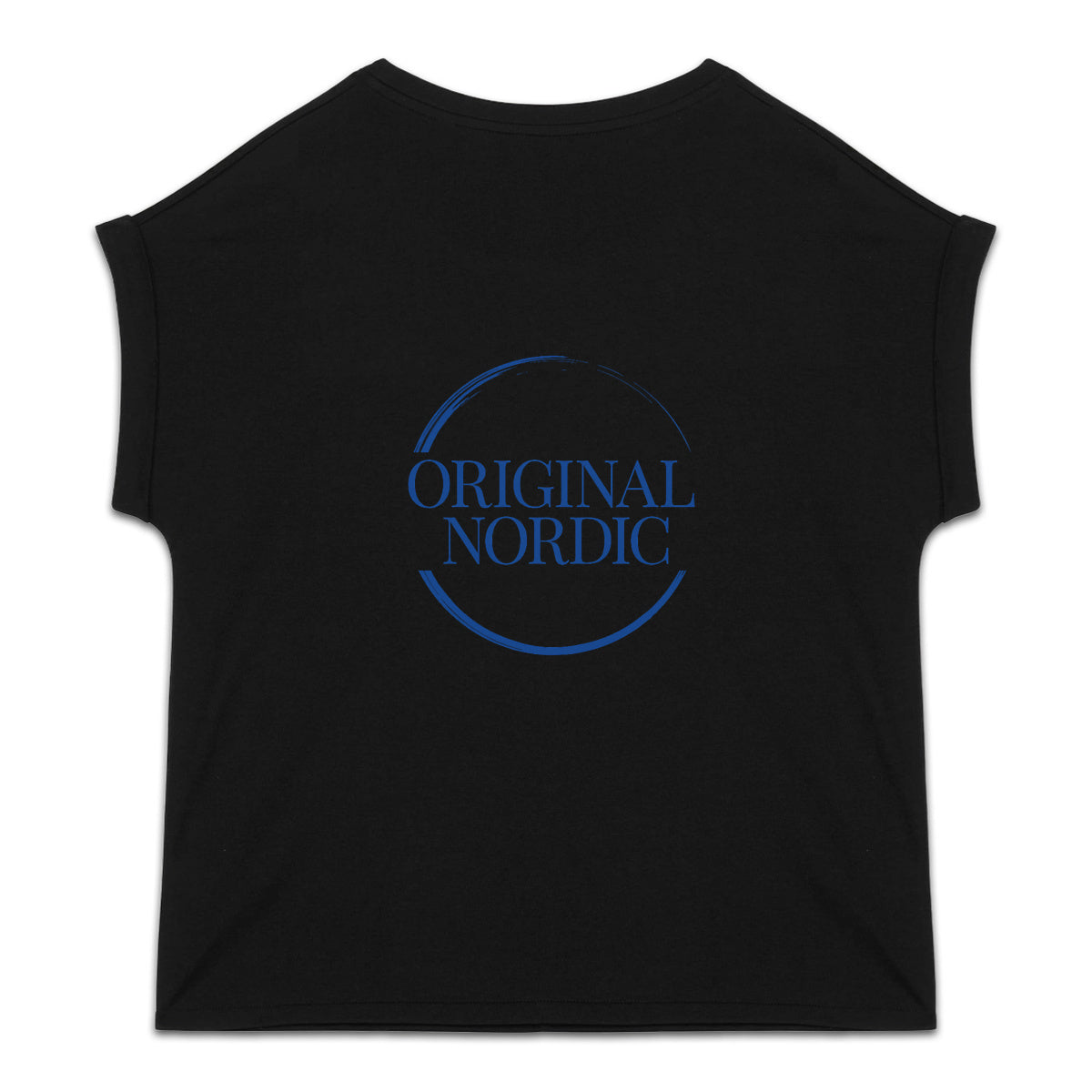 Women's organic t-shirt with cuffed sleeves, logo - back_1