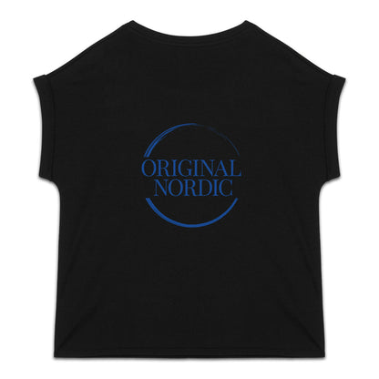 Women's organic t-shirt with cuffed sleeves, logo - back_1