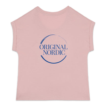 Women's organic t-shirt with cuffed sleeves, logo - back_2