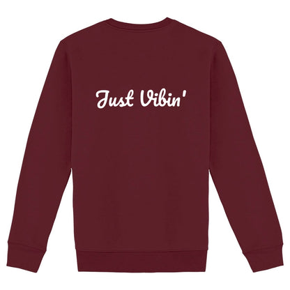 Heavyweight Unisex sweat-shirt, Just Vibin' - back_burgundy