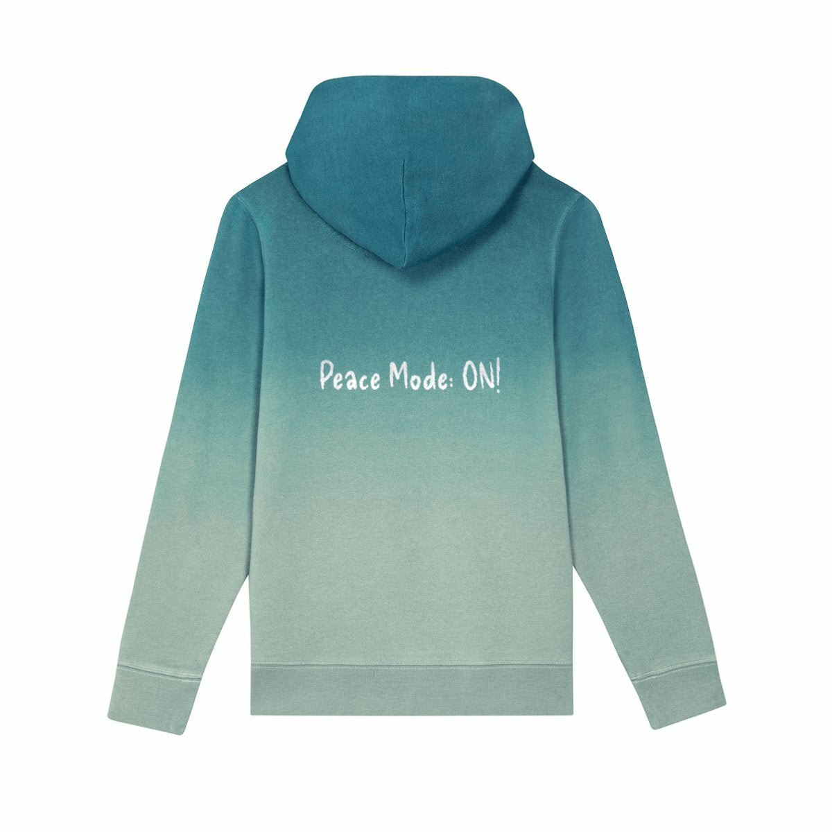 Child Dip Dye Hoodie, Peace Mode: ON! - back_green