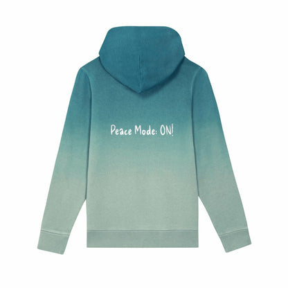 Child Dip Dye Hoodie, Peace Mode: ON! - back_green