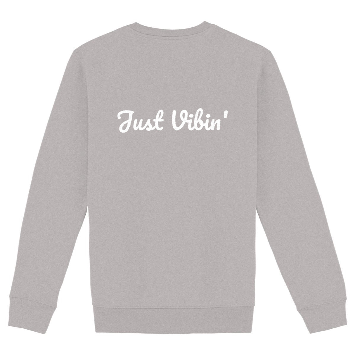 Heavyweight Unisex sweat-shirt, Just Vibin' - back_heathergrey