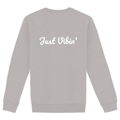 Heavyweight Unisex sweat-shirt, Just Vibin' - back_heathergrey