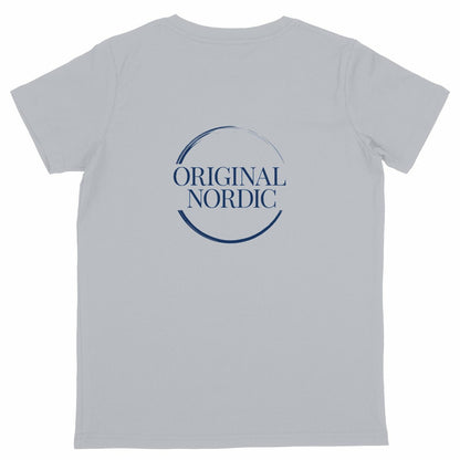 Lightweight kids T-shirt, Peace Mode: ON! - back_heathergrey