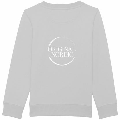 Kids Heavyweight Sweatshirt, Young and Free - back_heathergrey