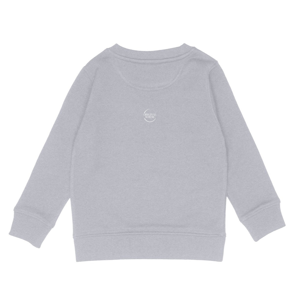 Kids lightweight sweatshirt, Ho Ho Ho... - back_heathergrey