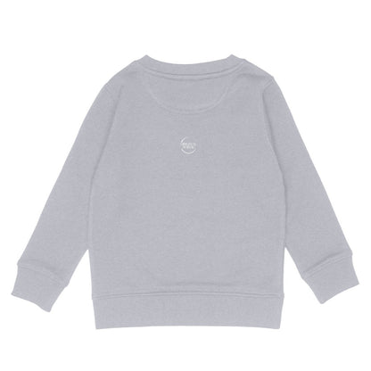 Kids lightweight sweatshirt, Ho Ho Ho... - back_heathergrey