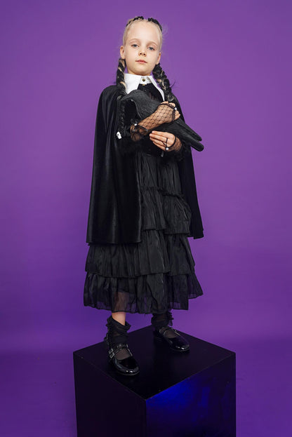 Magisk Kappe til Børn i Wednesday Stil