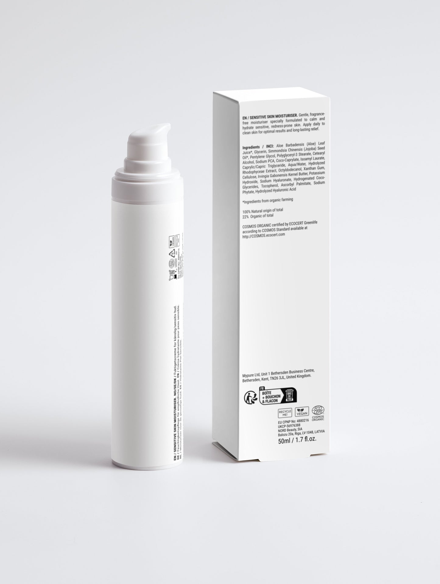 Sensitive Skin Moisturiser, Fragrance Free, 50 ml – gentle face cream for sensitive skin