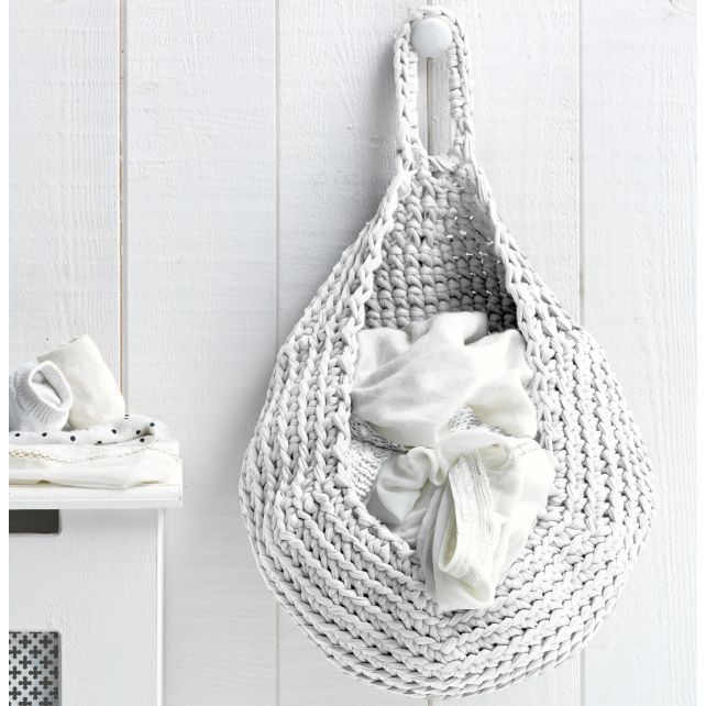 Aufbewahrungstasche für DIY-Häkelsets, cremeweiß