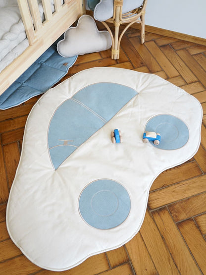 Børnemåtte Bil i Jeans