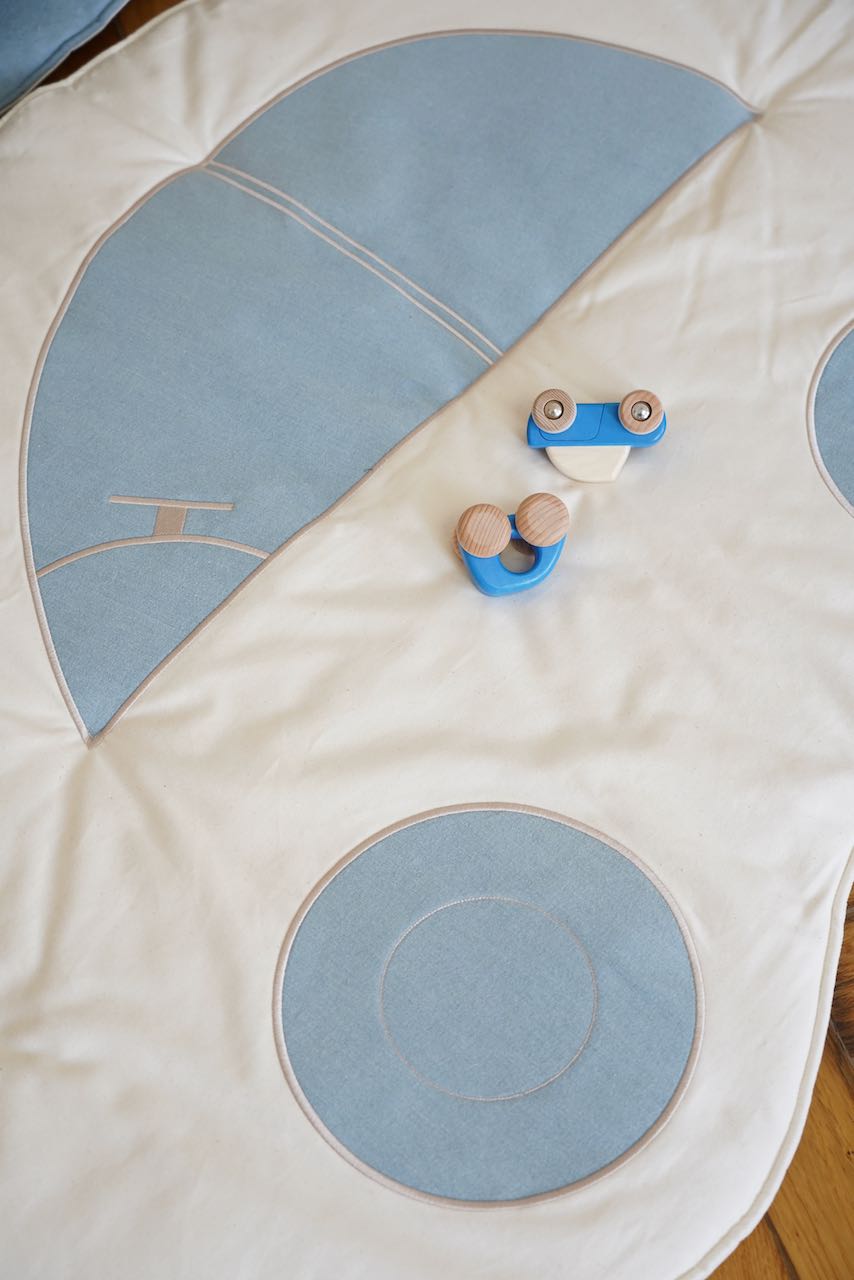 Børnemåtte Bil i Jeans