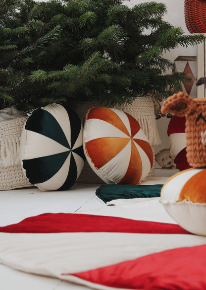 Rød Slik Julerund Patchwork Måtte