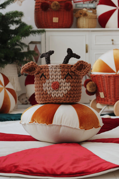 Rød Slik Julerund Patchwork Måtte