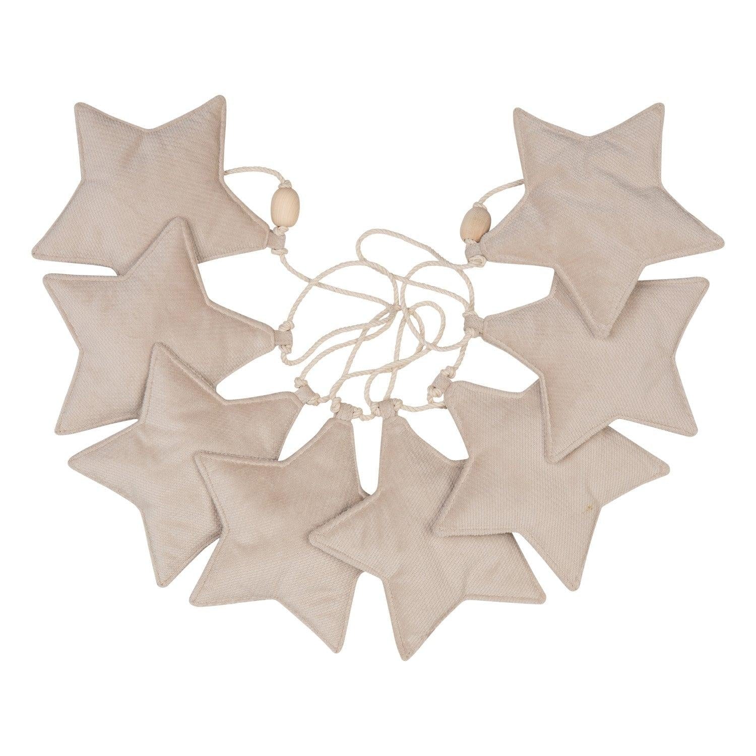 “Cream Dust” Velvet Garland with Stars - Moi Mili