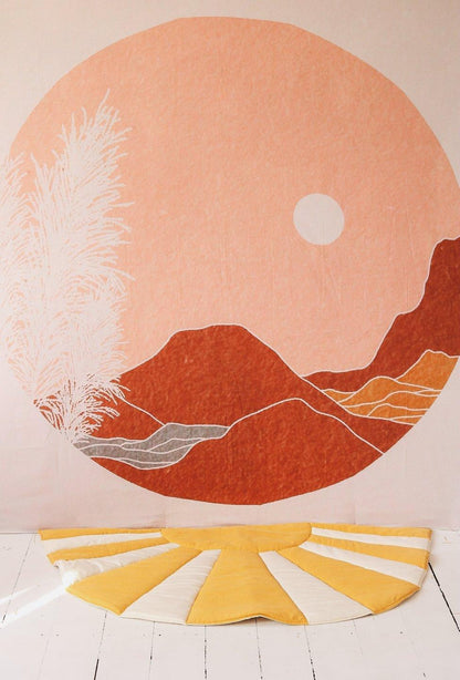 “Dinner in Sausalito” Linen Sun Mat