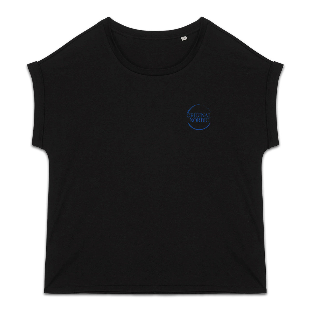 Women's organic t-shirt with cuffed sleeves, logo - front_1