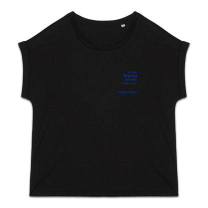 Women's organic t-shirt with cuffed sleeves, Let the World breathe - front_1