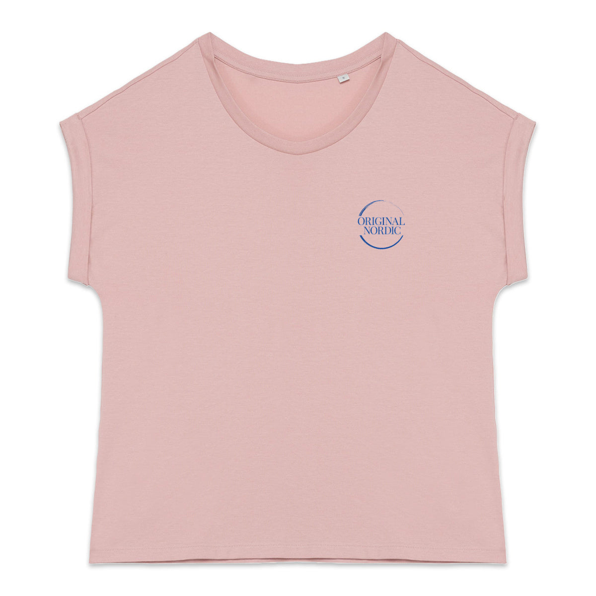 Women's organic t-shirt with cuffed sleeves, logo - front_2
