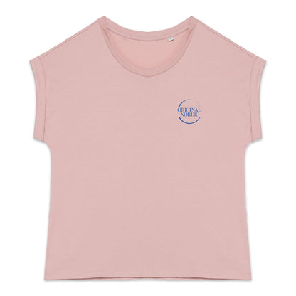 Women's organic t-shirt with cuffed sleeves, logo - front_2