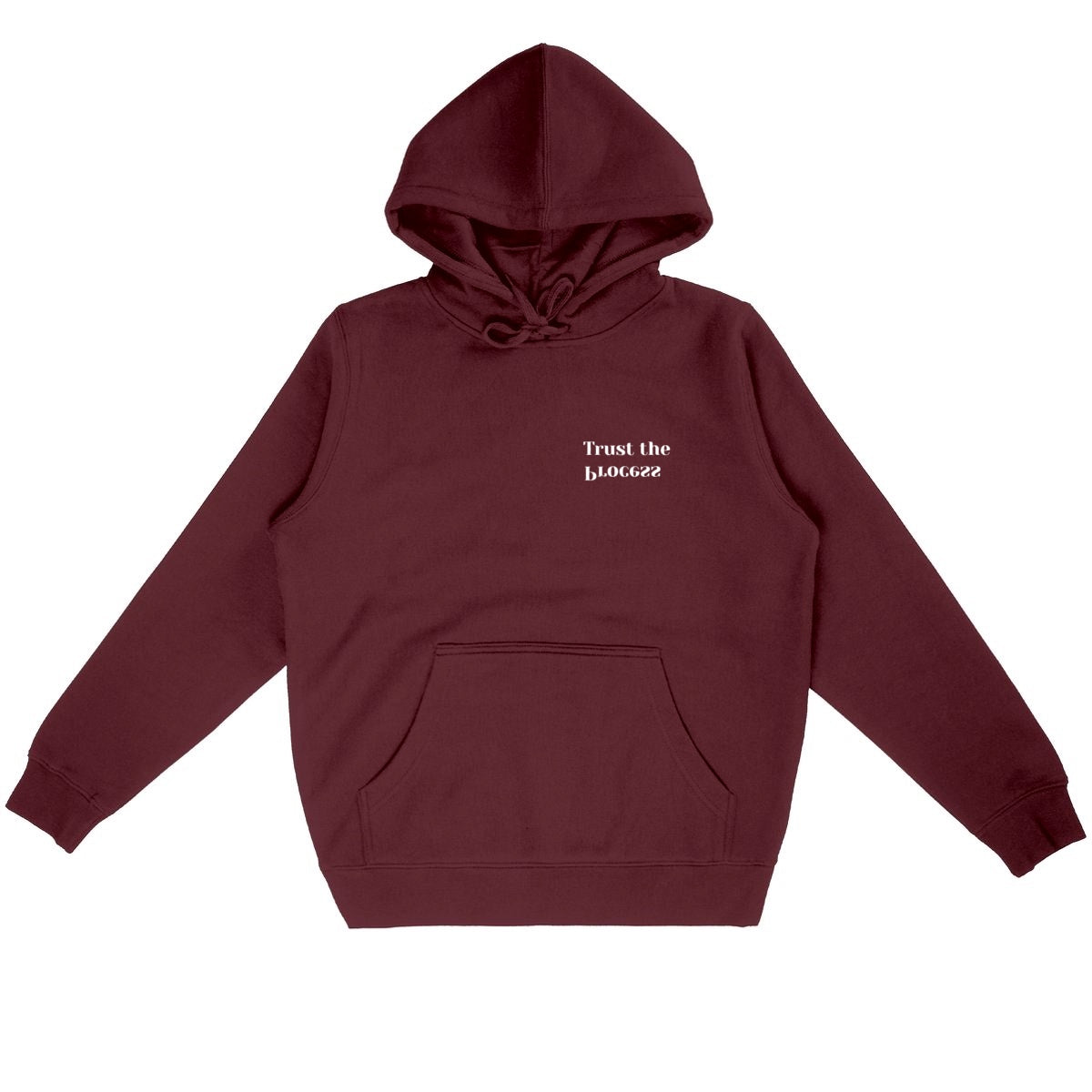 Unisex Lightweight Hoodie, Trust the Process - front_burgundy