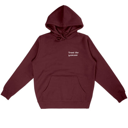 Unisex Lightweight Hoodie, Trust the Process - front_burgundy