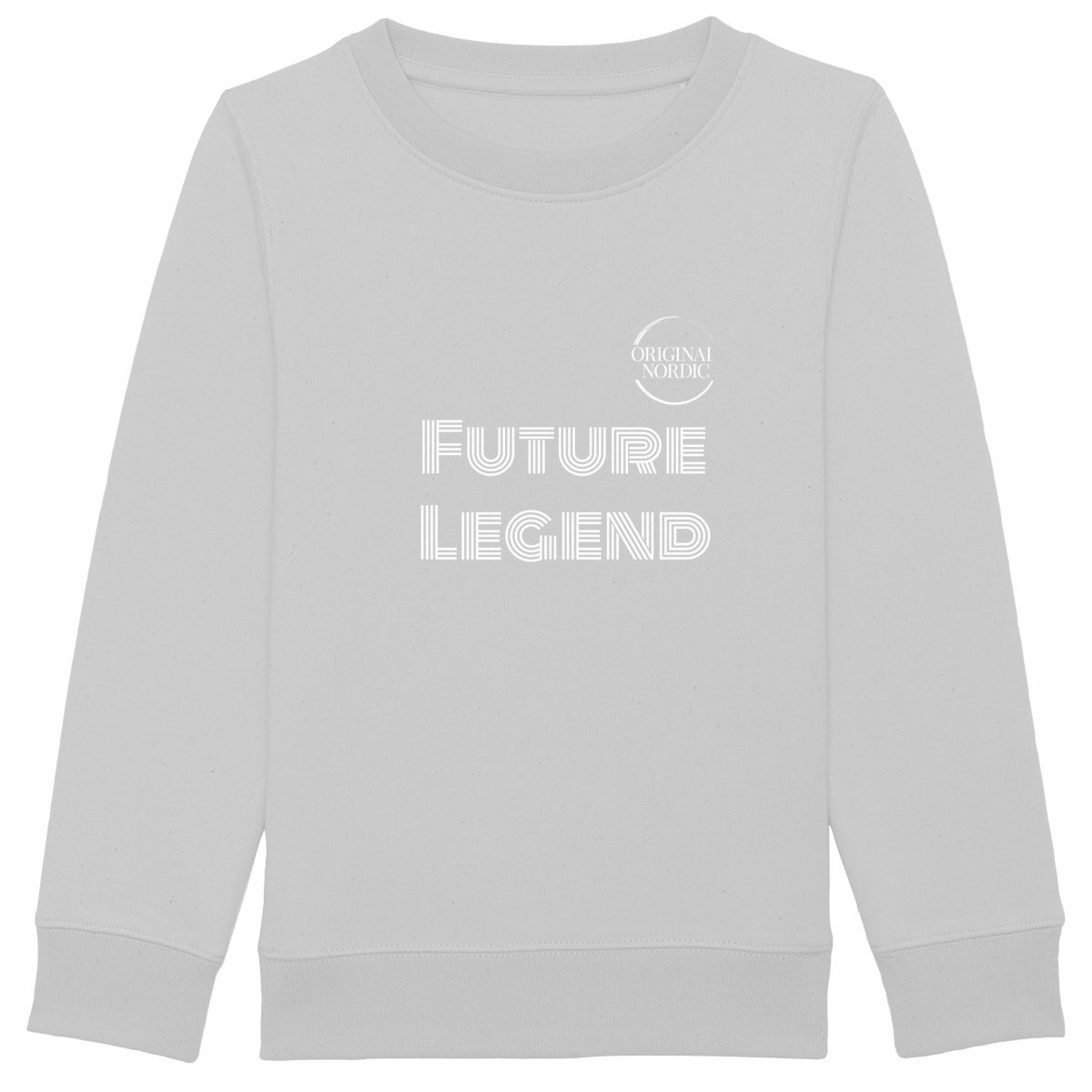 Kids Heavyweight Sweatshirt, Young and Free - front_heathergrey