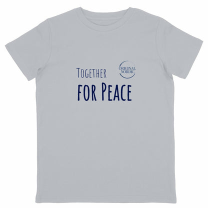 Lightweight kids T-shirt, Together for Peace - front_heathergrey